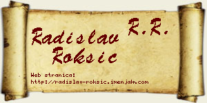Radislav Roksić vizit kartica